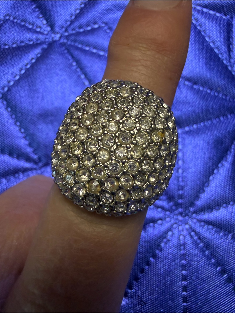 Park Lane Silver Crystal Dome Statement Ring Size 7 New